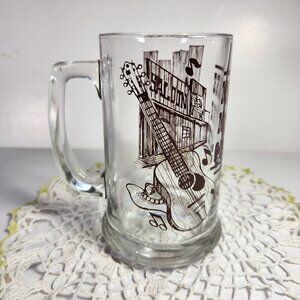 Country Music Coffee Mug Cup Guitar Bar Saloon 16 oz Dominion Glass